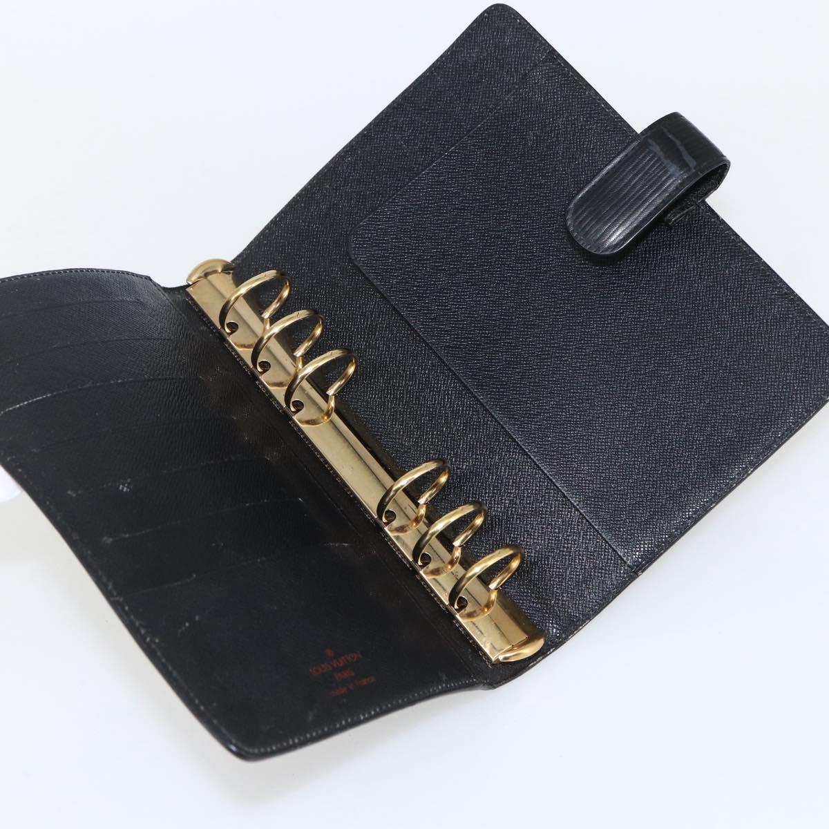 LOUIS VUITTON Epi Agenda MM Day Planner Cover Black R20042 LV Auth bs33328