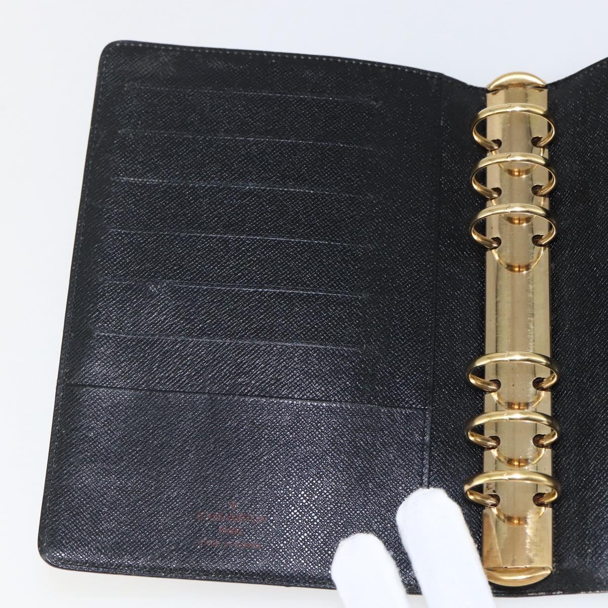 LOUIS VUITTON Epi Agenda MM Day Planner Cover Black R20042 LV Auth bs33328