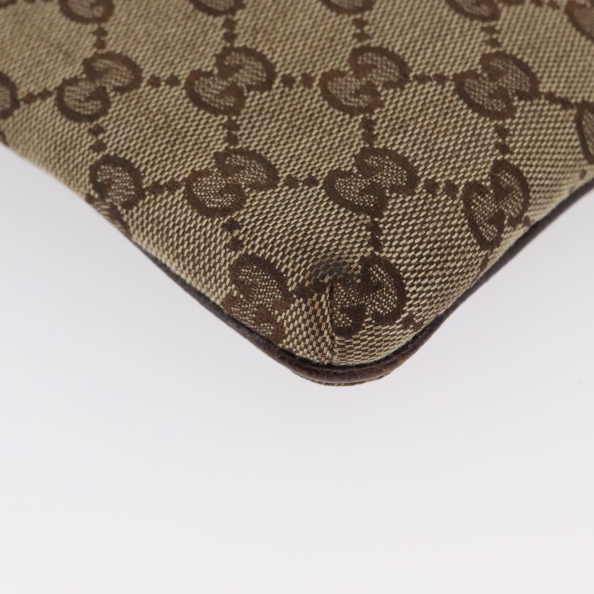 GUCCI GG Canvas Web Sherry Line Shoulder Bag Beige 141863 Auth bs33331
