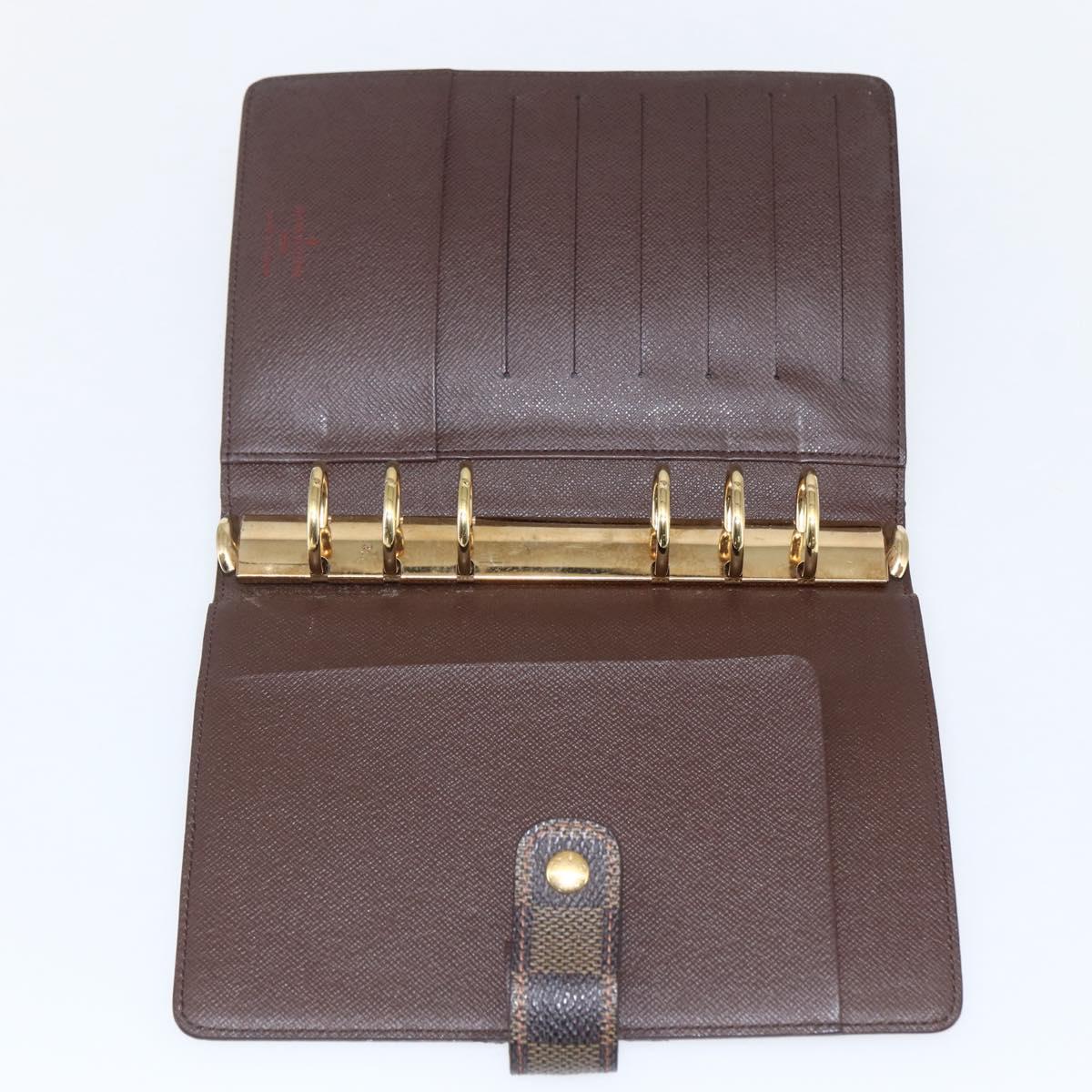 LOUIS VUITTON Damier Ebene Agenda MM Day Planner Cover R20240 LV Auth bs33333