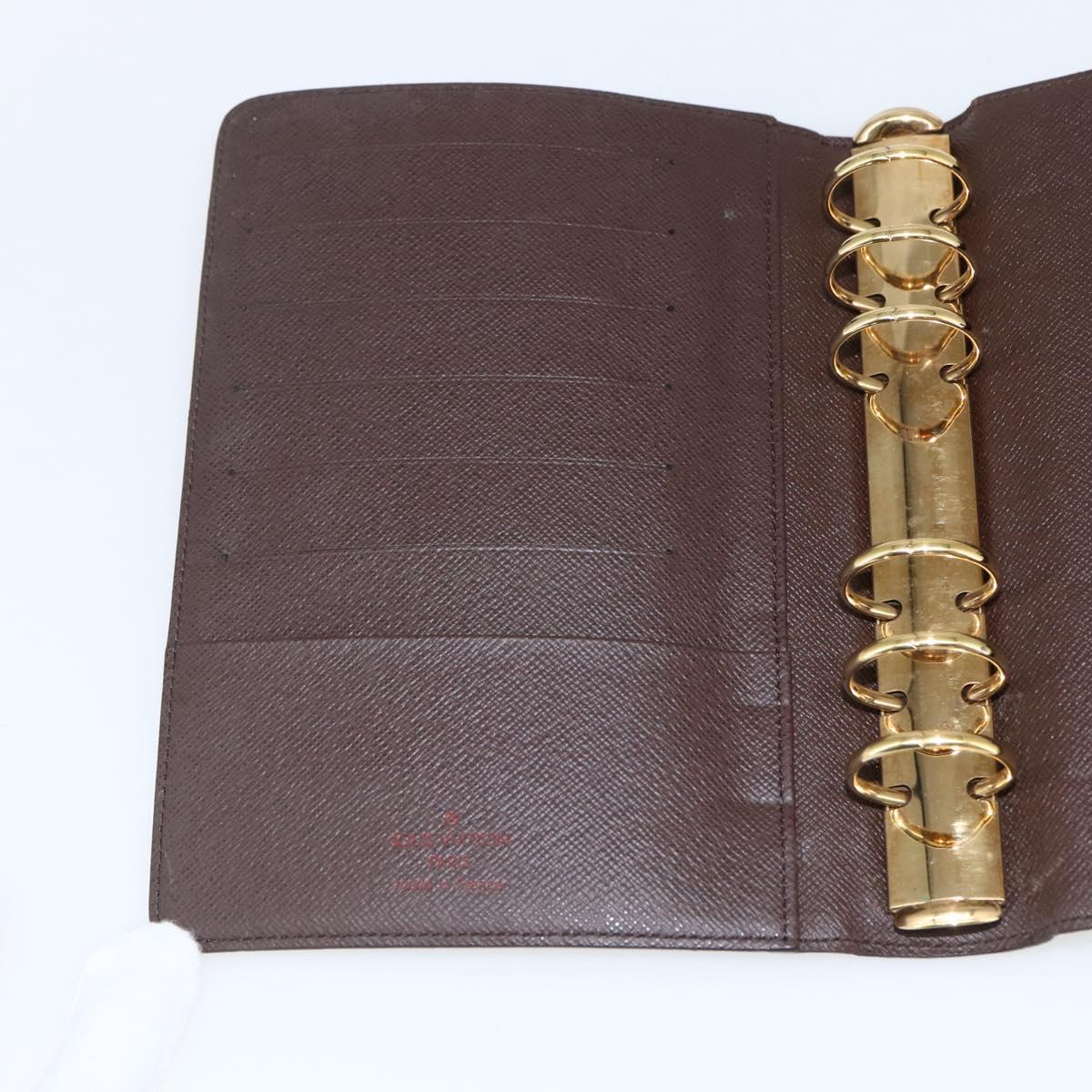 LOUIS VUITTON Damier Ebene Agenda MM Day Planner Cover R20240 LV Auth bs33333