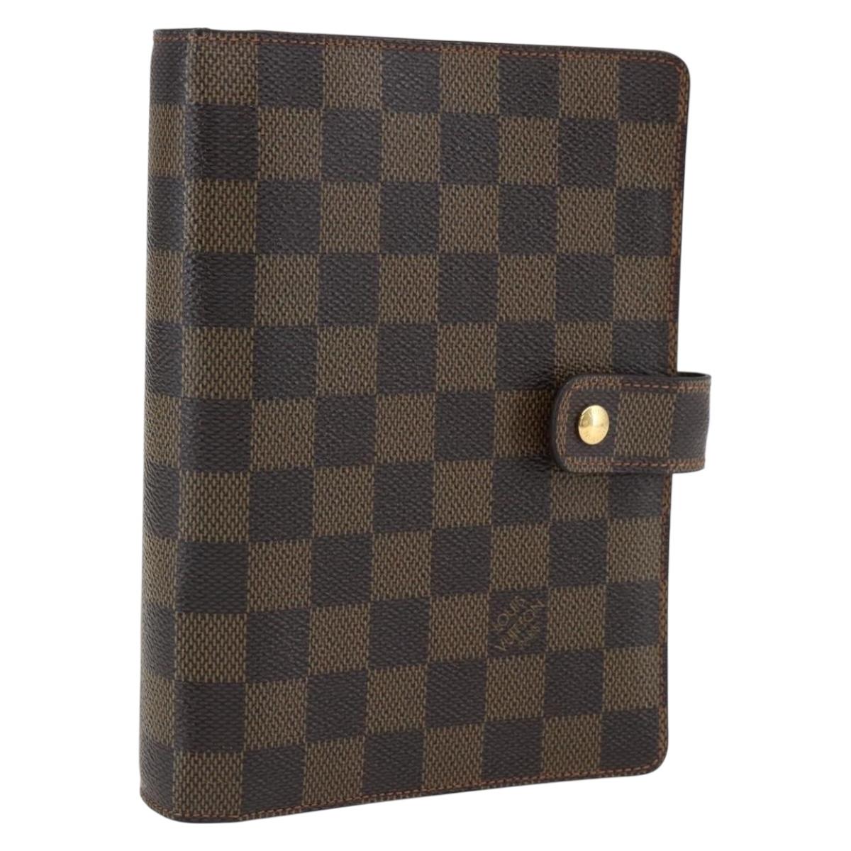 LOUIS VUITTON Damier Ebene Agenda MM Day Planner Cover R20240 LV Auth bs33333