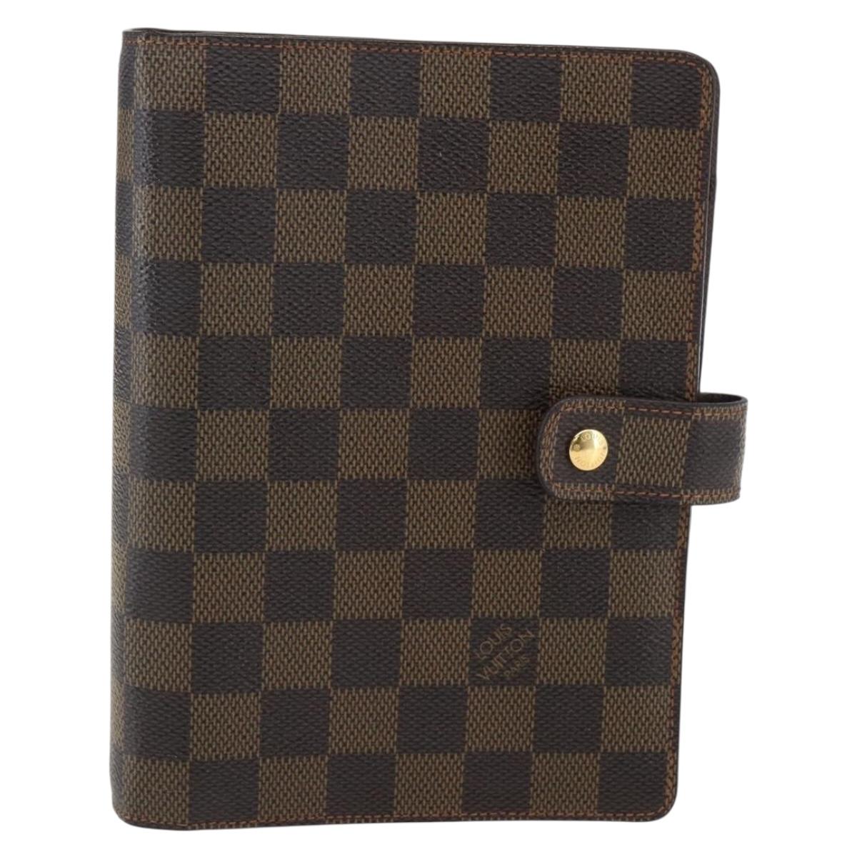 LOUIS VUITTON Damier Ebene Agenda MM Day Planner Cover R20240 LV Auth bs33333