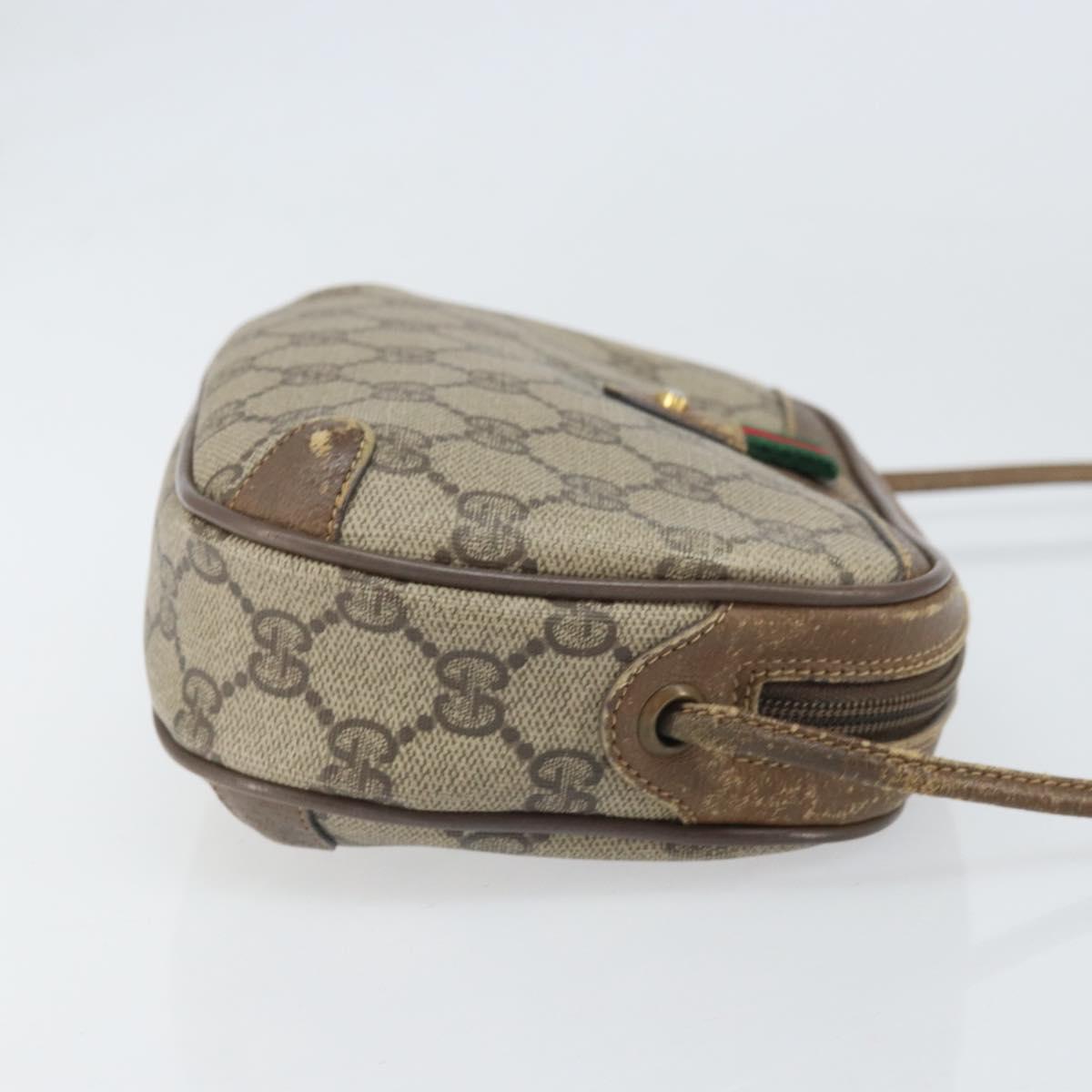 GUCCI GG Supreme Web Sherry Line Bag PVC Beige Gold 89 02 066 Auth bs33336