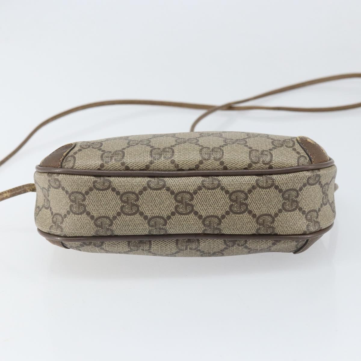 GUCCI GG Supreme Web Sherry Line Bag PVC Beige Gold 89 02 066 Auth bs33336