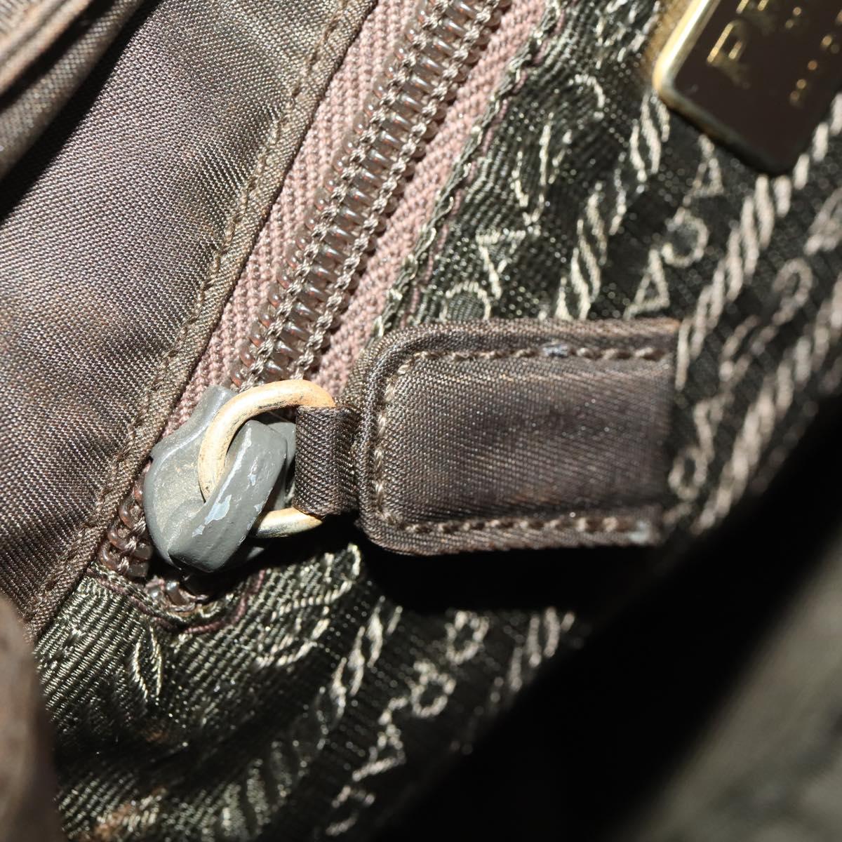 PRADA Backpack Nylon Brown Gold Auth bs33338