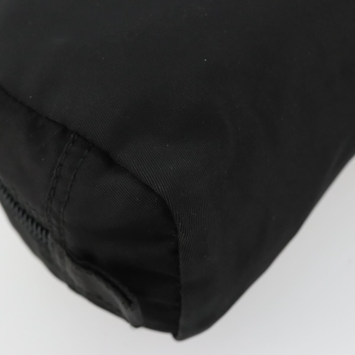 PRADA Pouch Nylon Black Silver Auth bs33339