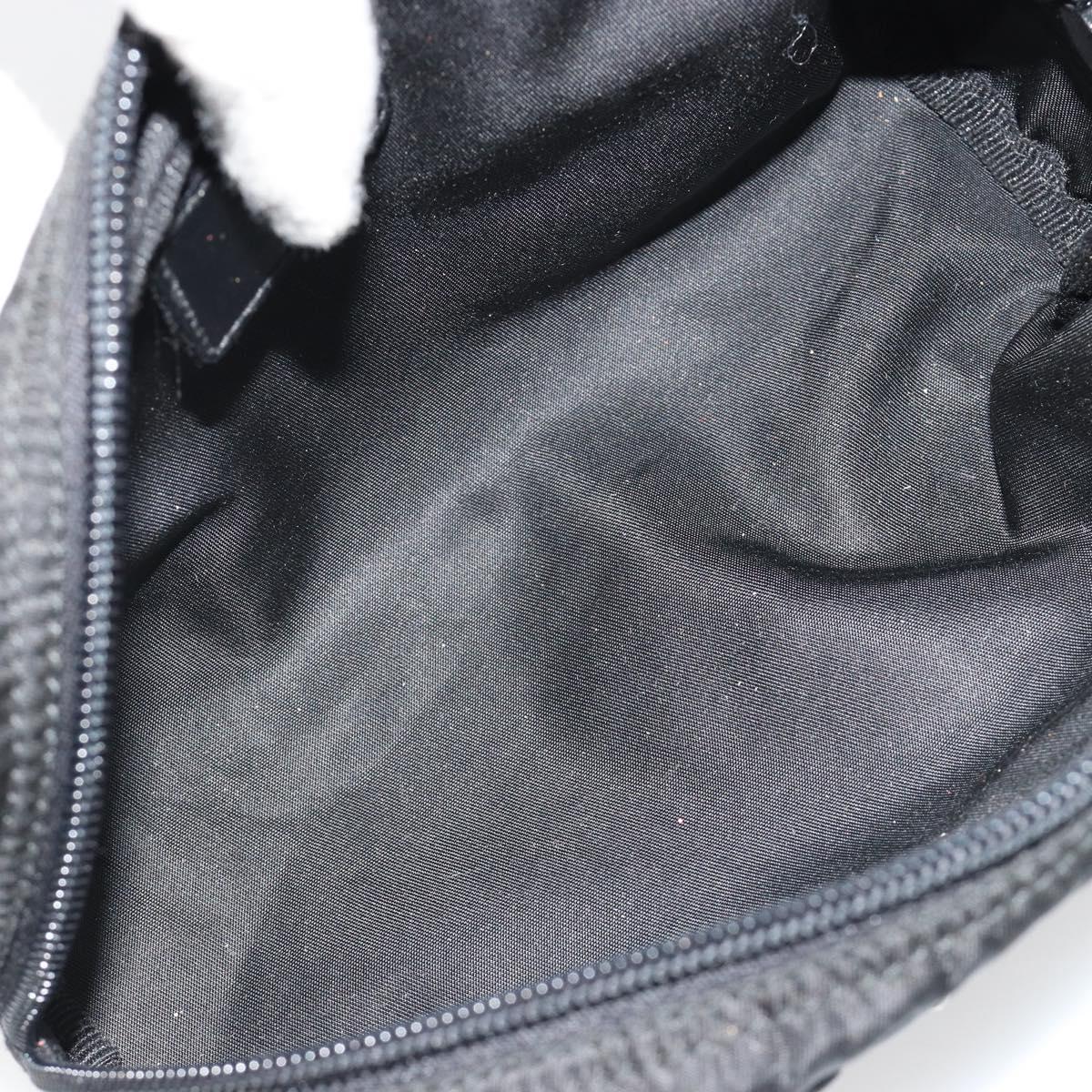 PRADA Pouch Nylon Black Silver Auth bs33339