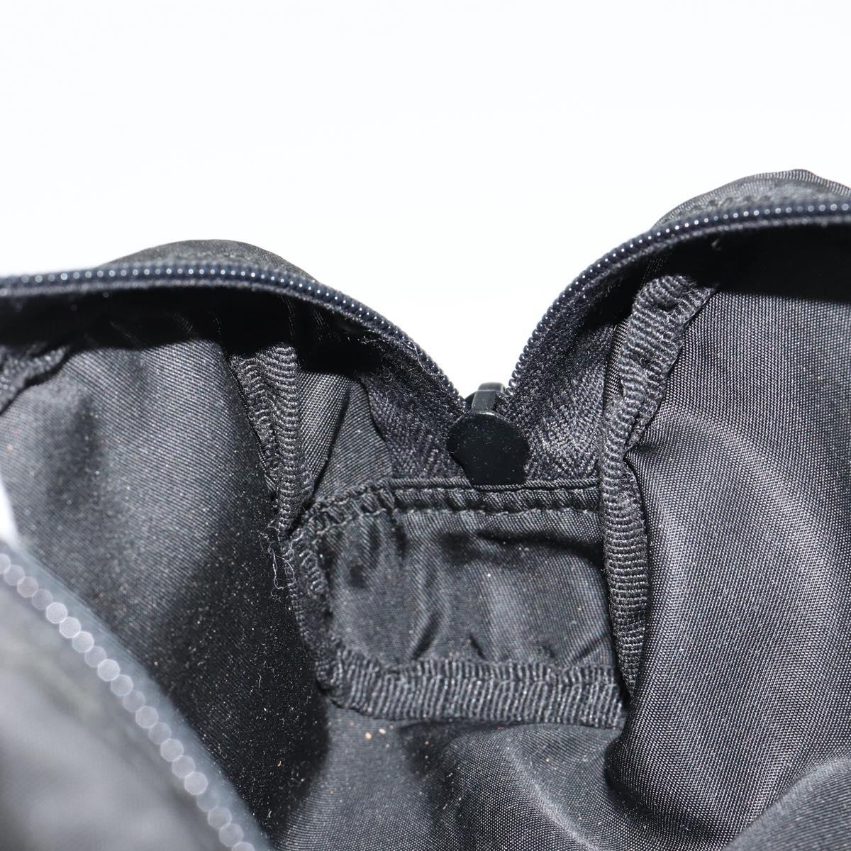 PRADA Pouch Nylon Black Silver Auth bs33339