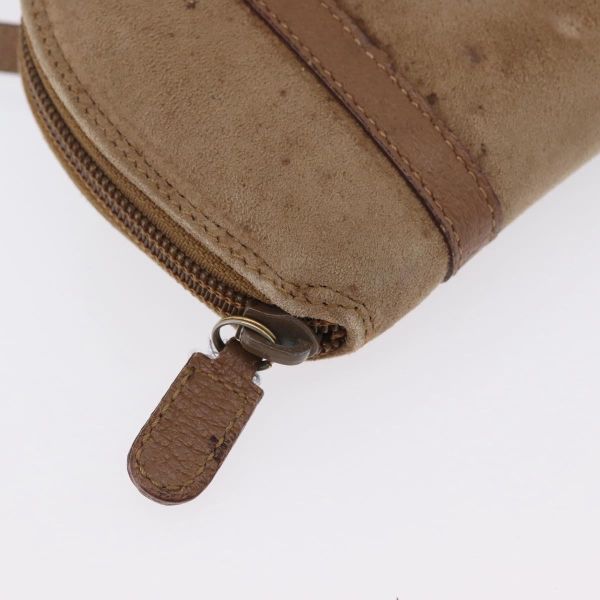 GUCCI Bamboo Hand Bag Nylon 2way Brown Silver 039 1705 0701 Auth bs33342