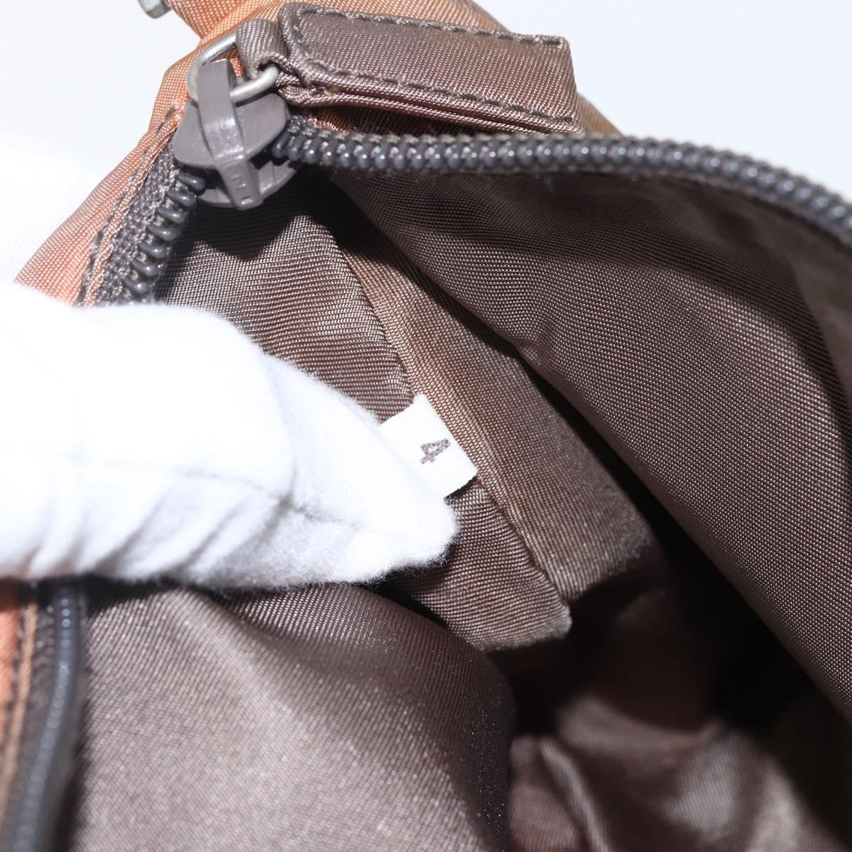 PRADA Accessory Pouch Nylon Brown Auth bs33343