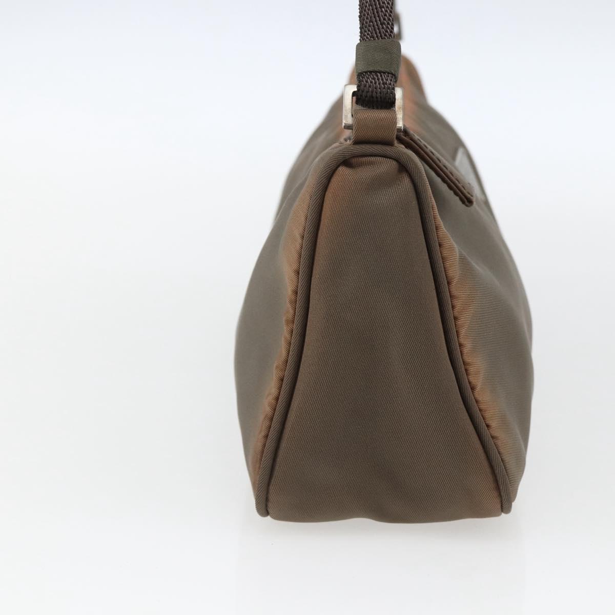 PRADA Accessory Pouch Nylon Brown Auth bs33343