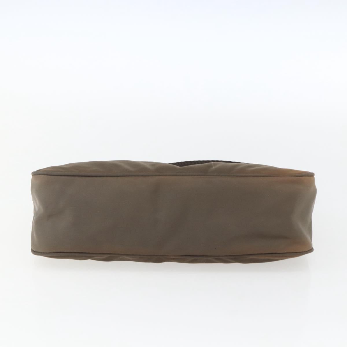 PRADA Accessory Pouch Nylon Brown Auth bs33343