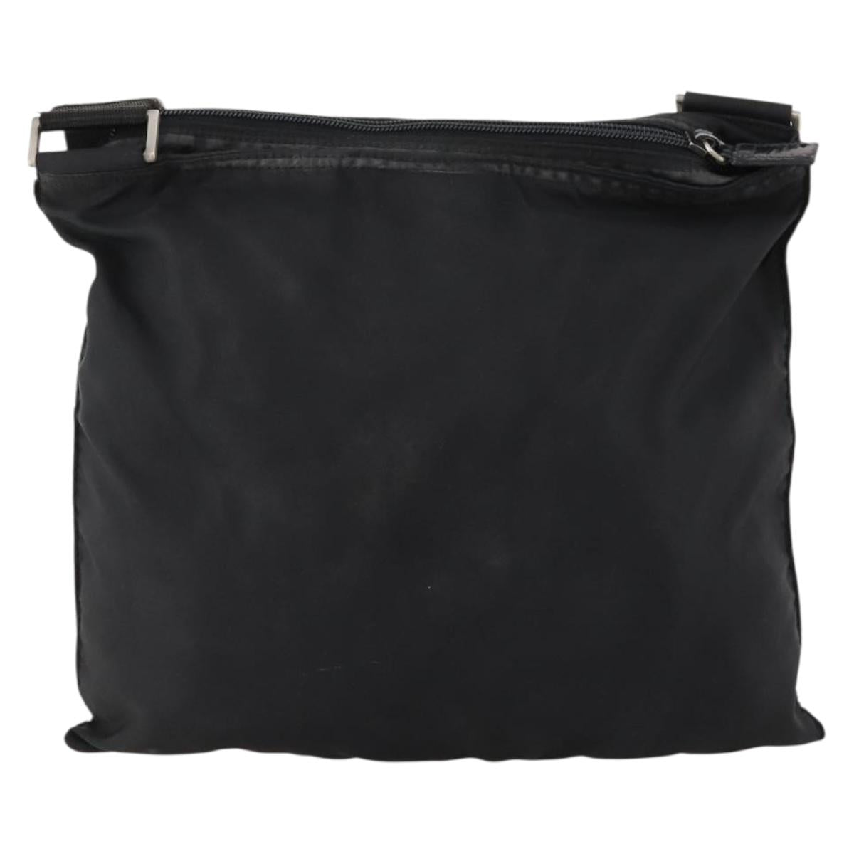 PRADA Shoulder Bag Nylon Black Silver Auth bs33344