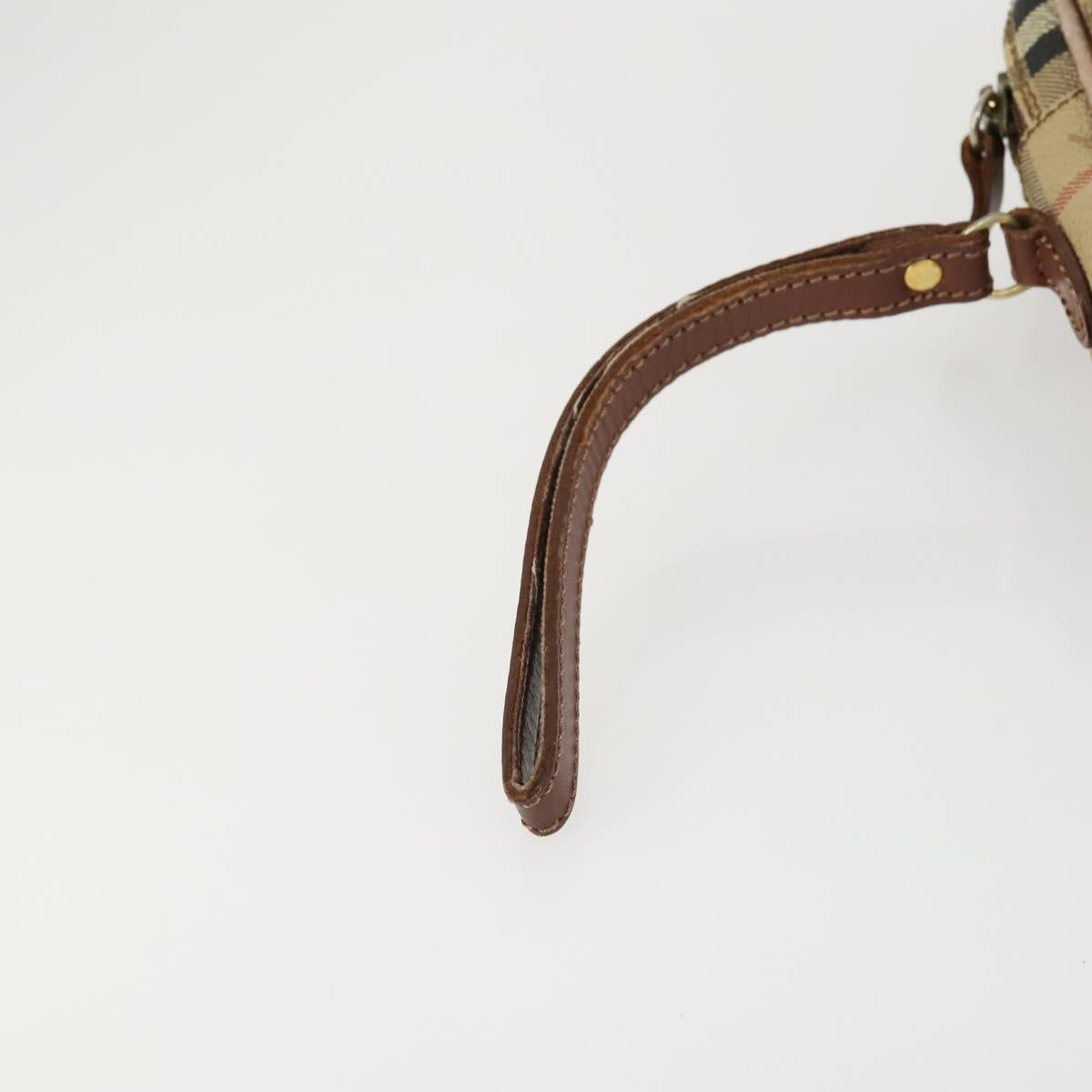Burberrys Nova Check Clutch Bag Leather PVC 2 Set Beige Brown Auth bs33346