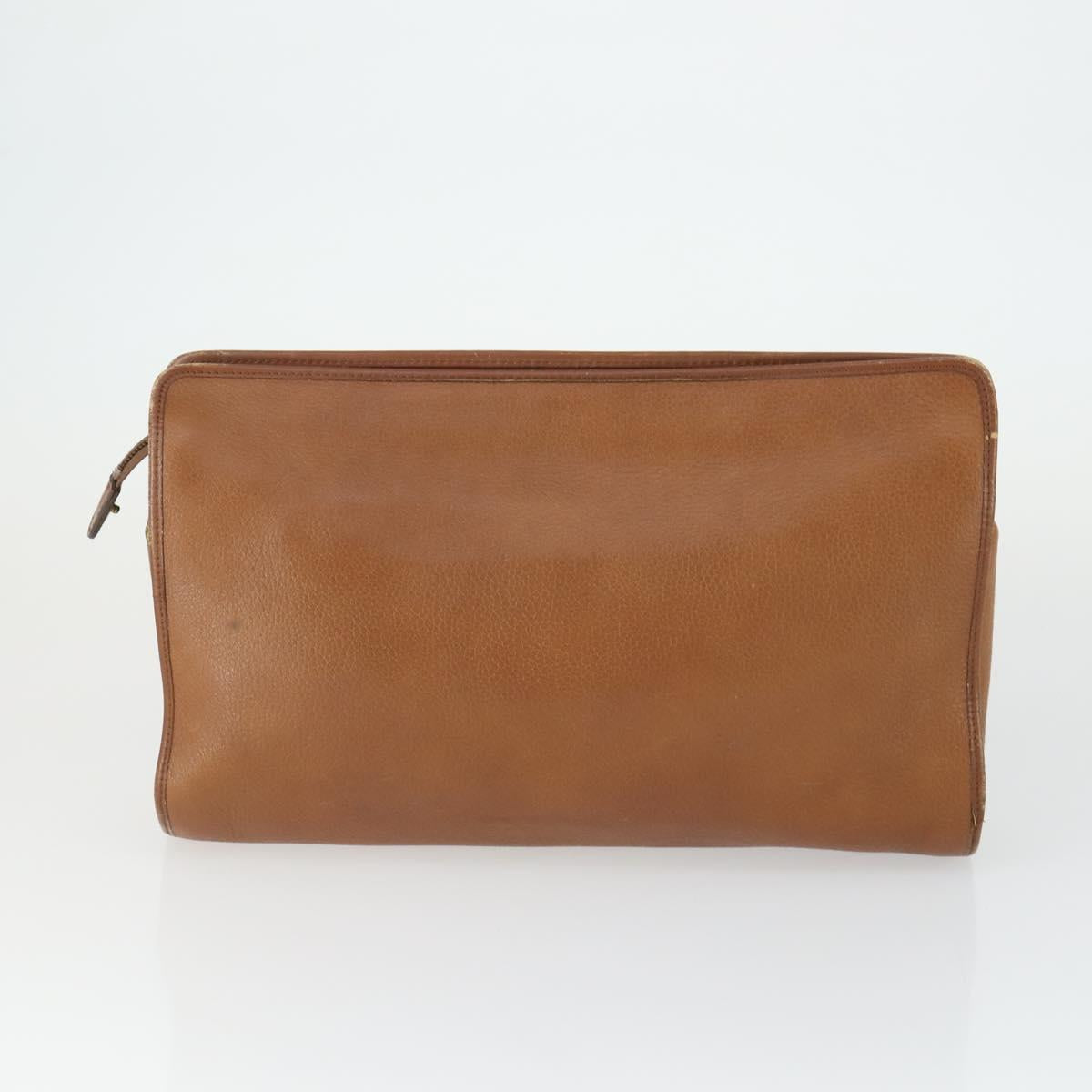 Burberrys Nova Check Clutch Bag Leather PVC 2 Set Beige Brown Auth bs33346