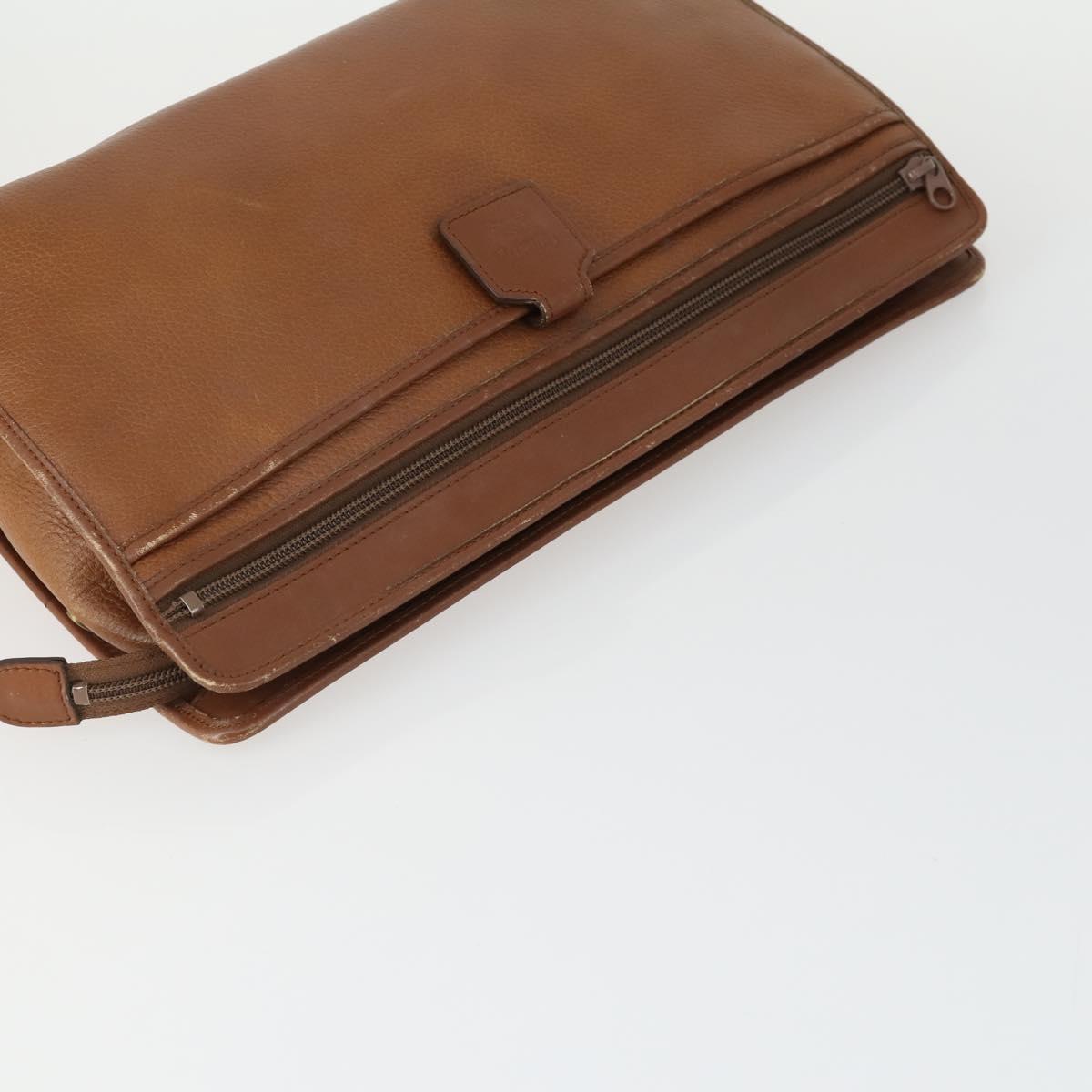 Burberrys Nova Check Clutch Bag Leather PVC 2 Set Beige Brown Auth bs33346