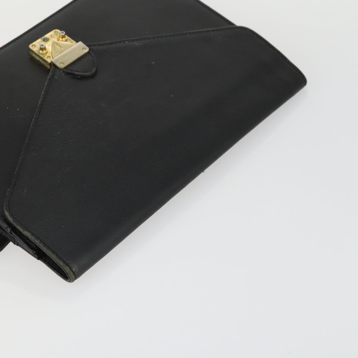 SAINT LAURENT Clutch Bag PVC Leather 2 Set Brown Black Auth bs33349