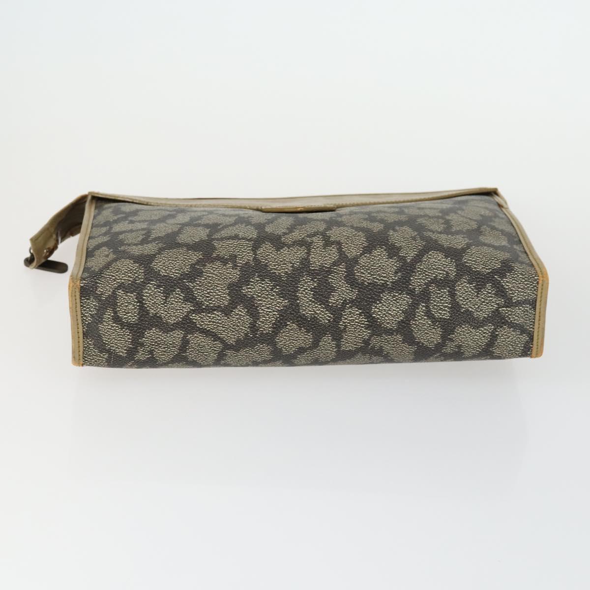 SAINT LAURENT Clutch Bag PVC Leather 2 Set Brown Black Auth bs33349