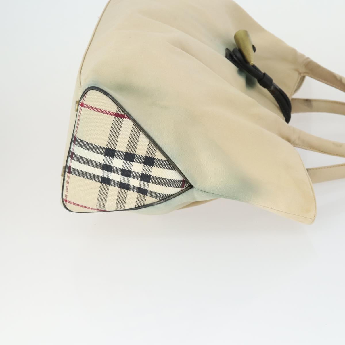 BURBERRY Nova Check Shoulder Bag Canvas PVC 4 Set Beige Red Auth bs33350
