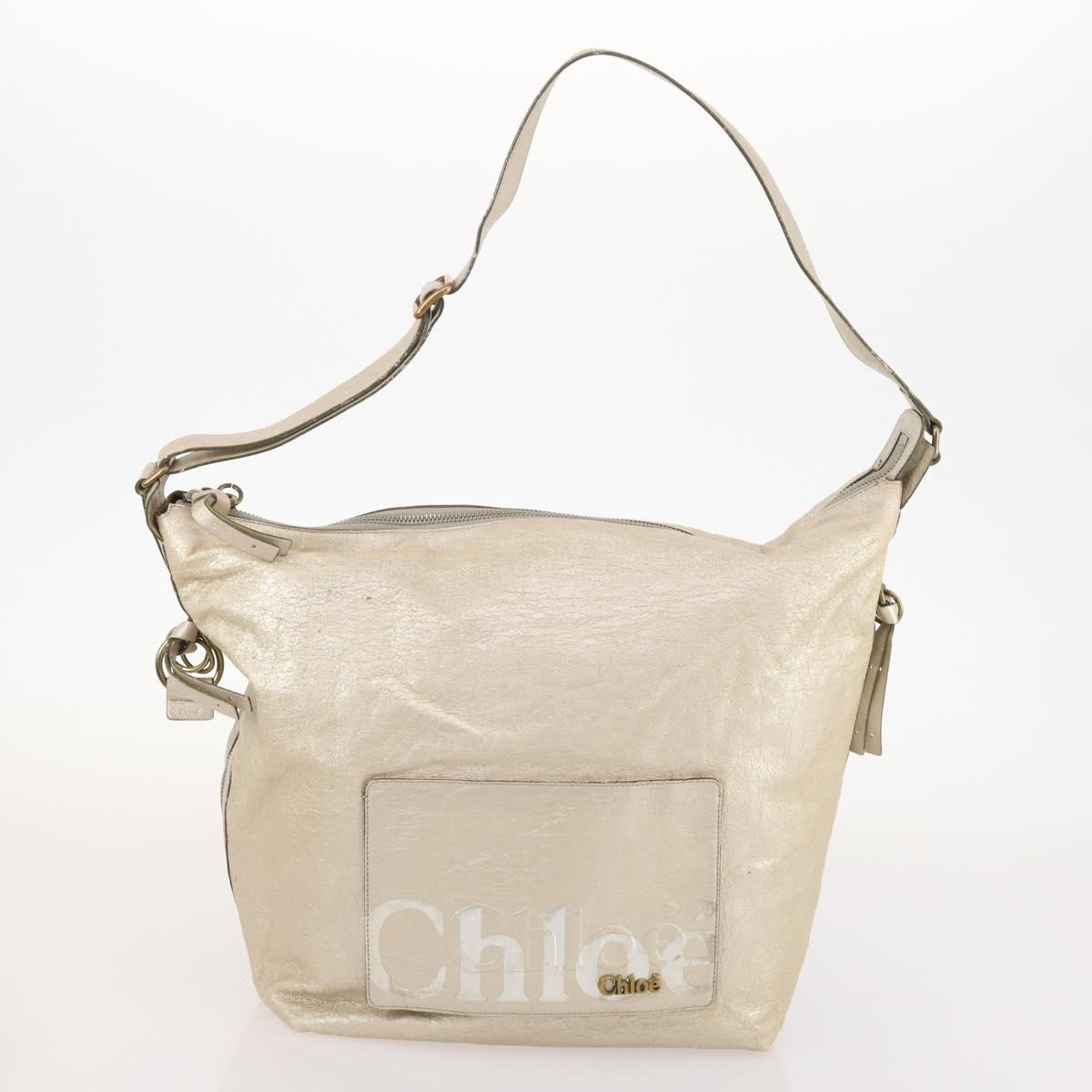 Chloe Shoulder Bag Leather Nylon 2 Set Black Gold Auth bs33358