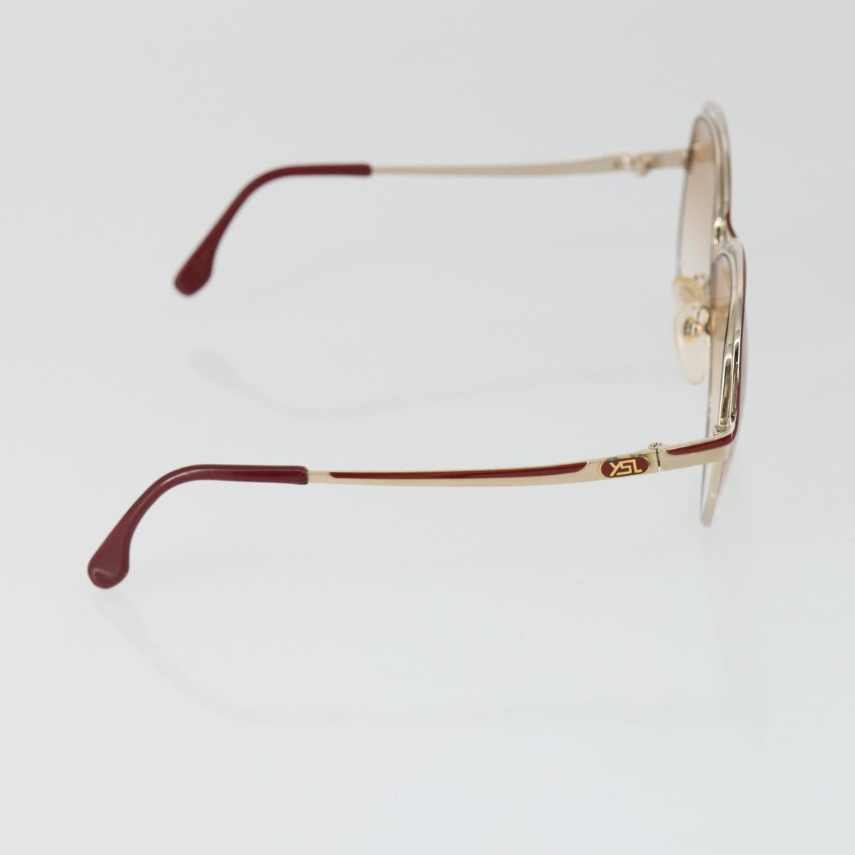 SAINT LAURENT Sunglasses plastic 2 Set Brown Silver Auth bs33359