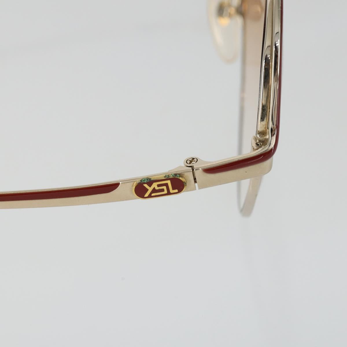 SAINT LAURENT Sunglasses plastic 2 Set Brown Silver Auth bs33359