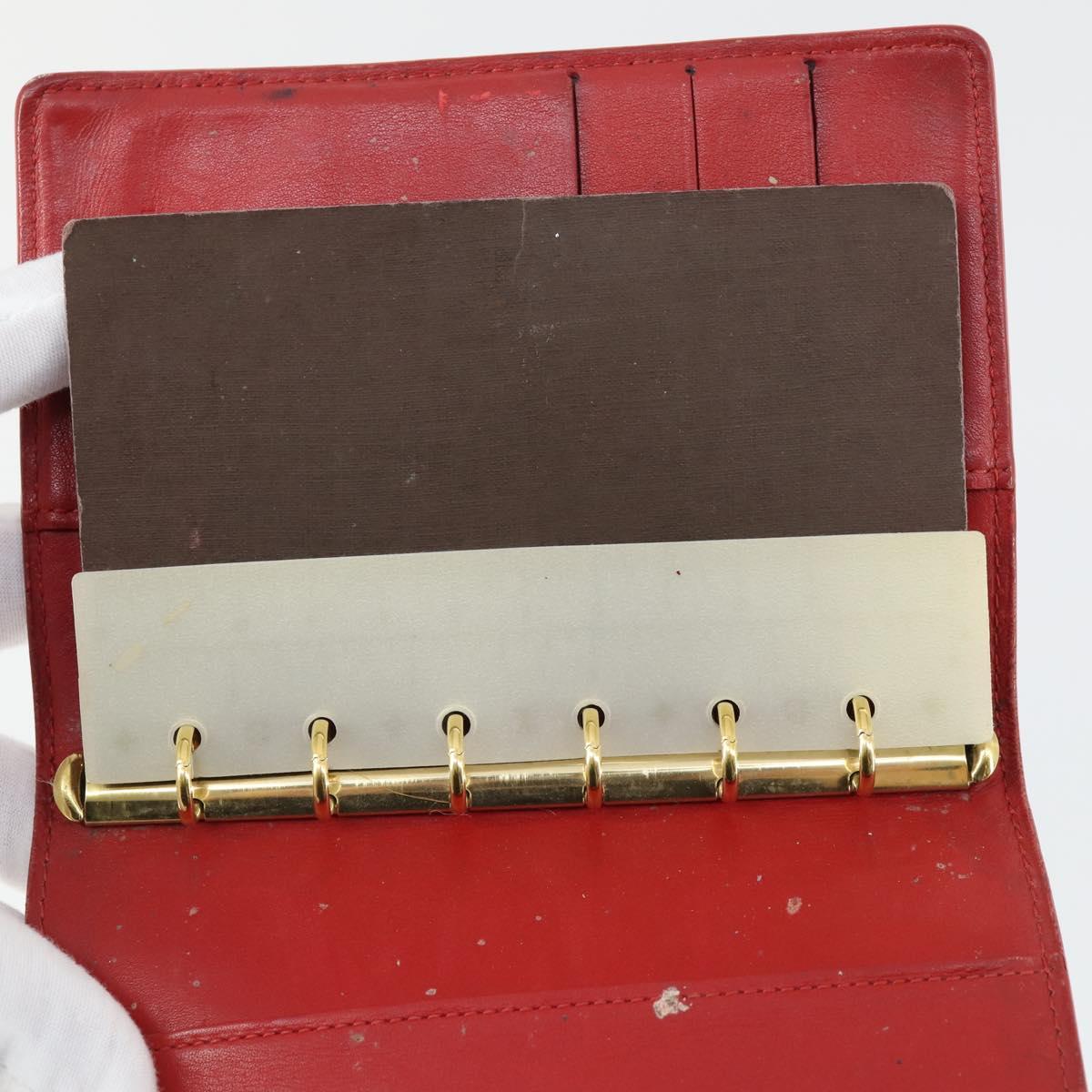 LOUIS VUITTON Epi Monogram Vernis Agenda PM Day Cover 2 Set Red LV Auth bs33370