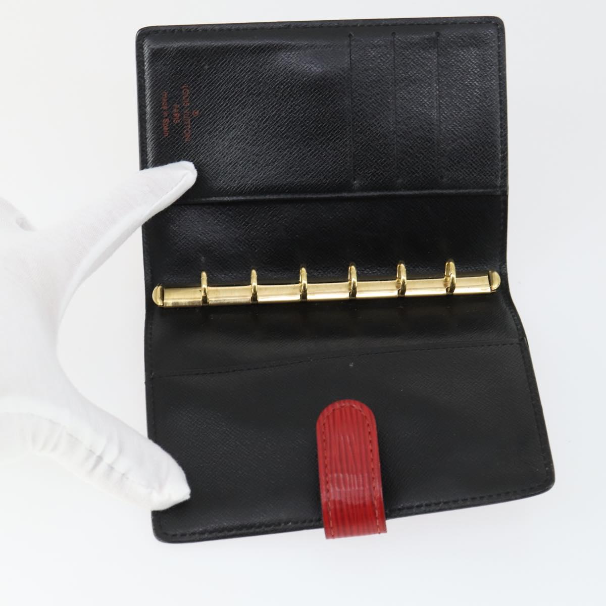 LOUIS VUITTON Epi Monogram Vernis Agenda PM Day Cover 2 Set Red LV Auth bs33370