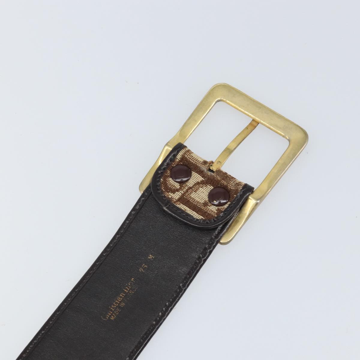 Christian Dior Trotter Canvas Belt 35.8"" Brown Auth bs33374