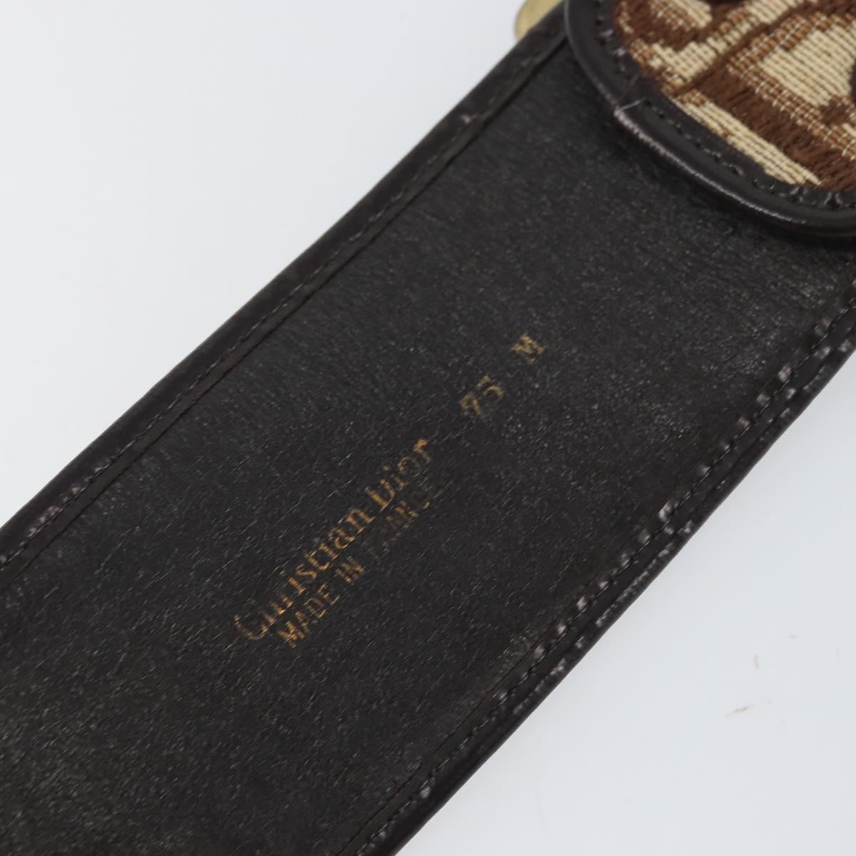 Christian Dior Trotter Canvas Belt 35.8"" Brown Auth bs33374