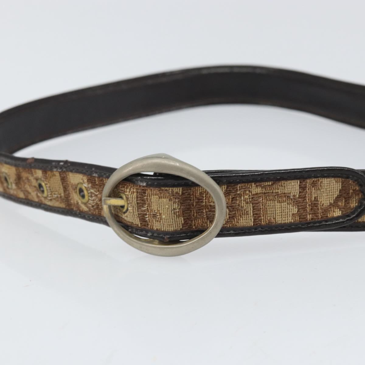 Christian Dior Trotter Canvas Belt 30.7"" Brown Auth bs33375