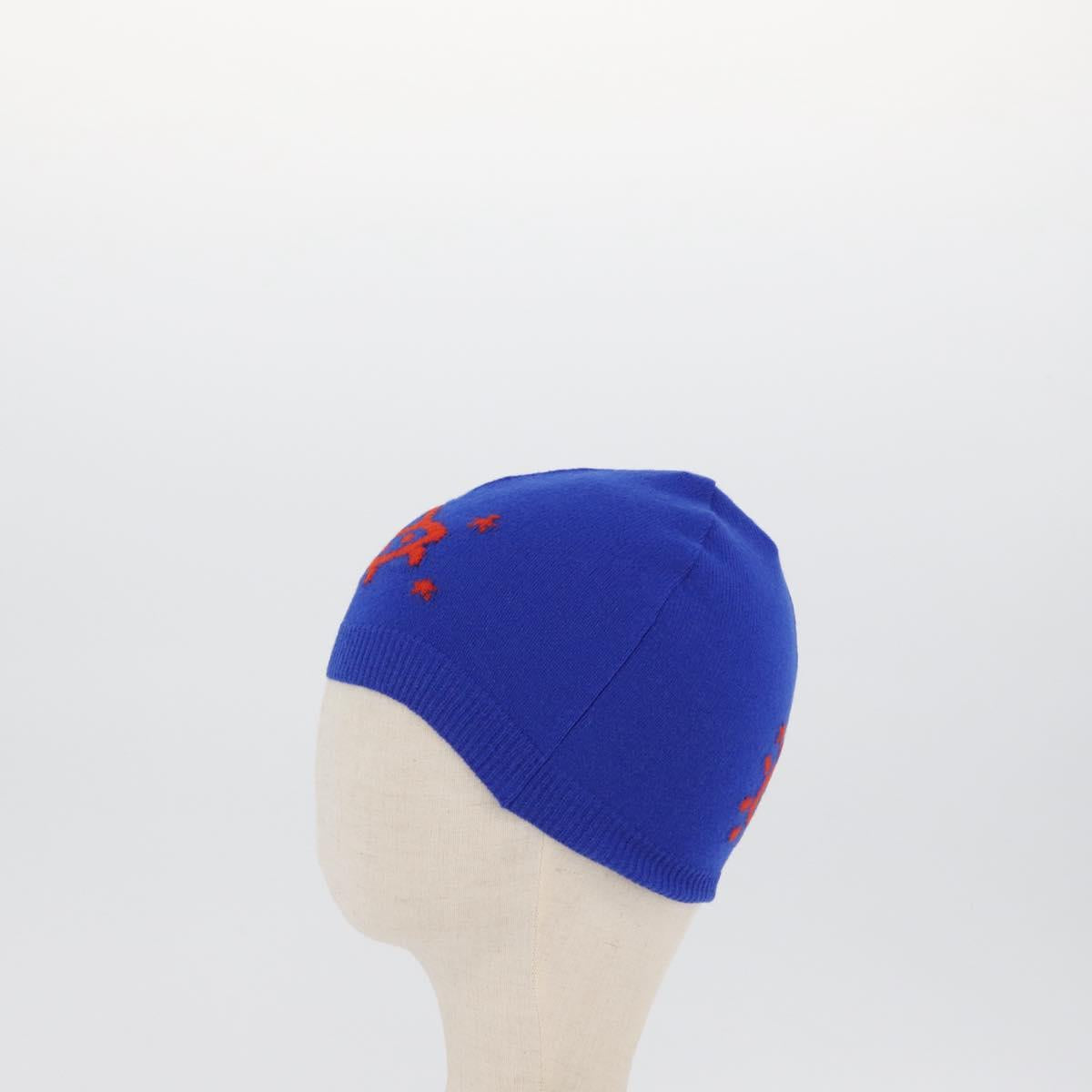 GUCCI GG Canvas knitted Fabrics Cap L Blue 748423 Auth bs33380