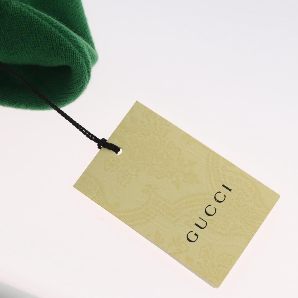 GUCCI GG Canvas knitted Fabrics Cap L Green 748423 Auth bs33381