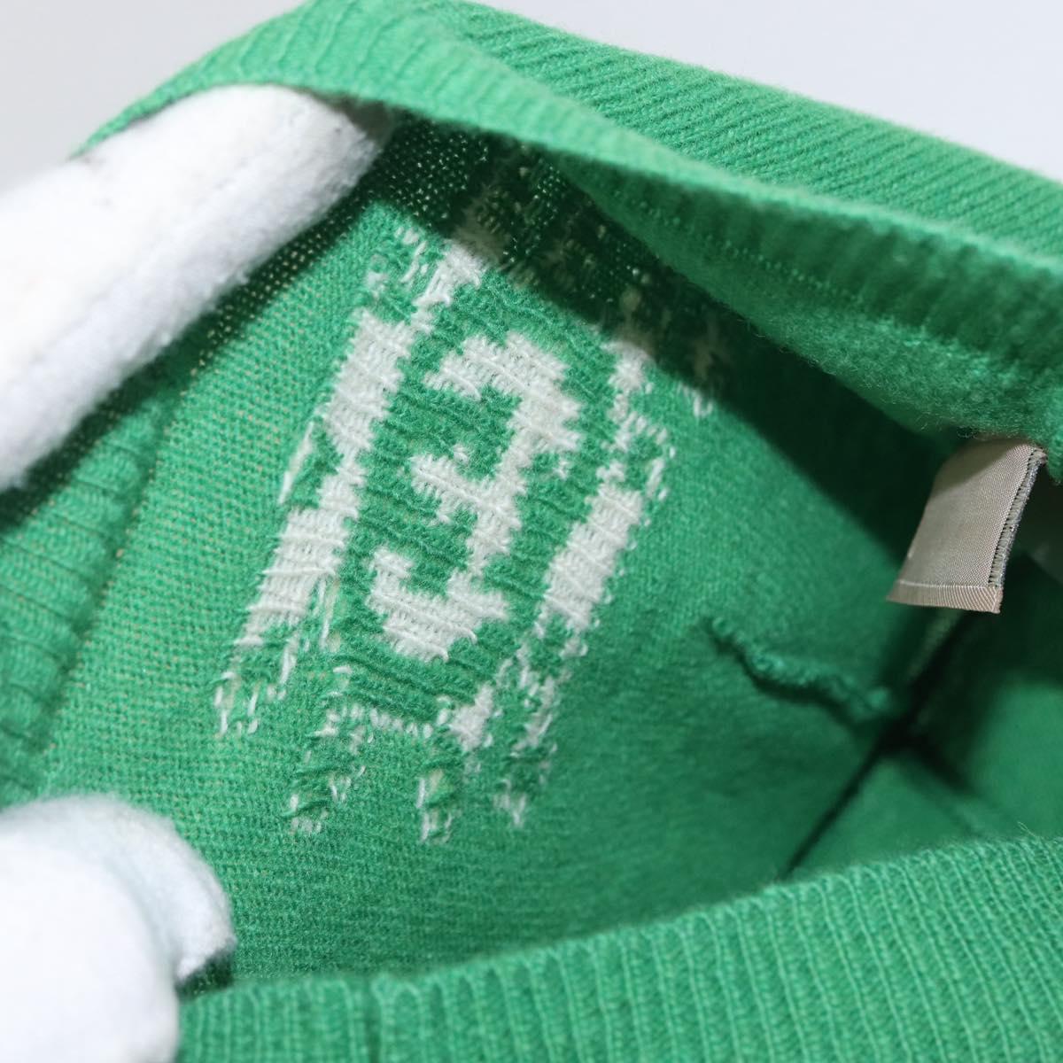 GUCCI GG Canvas knitted Fabrics Cap L Green 748423 Auth bs33381