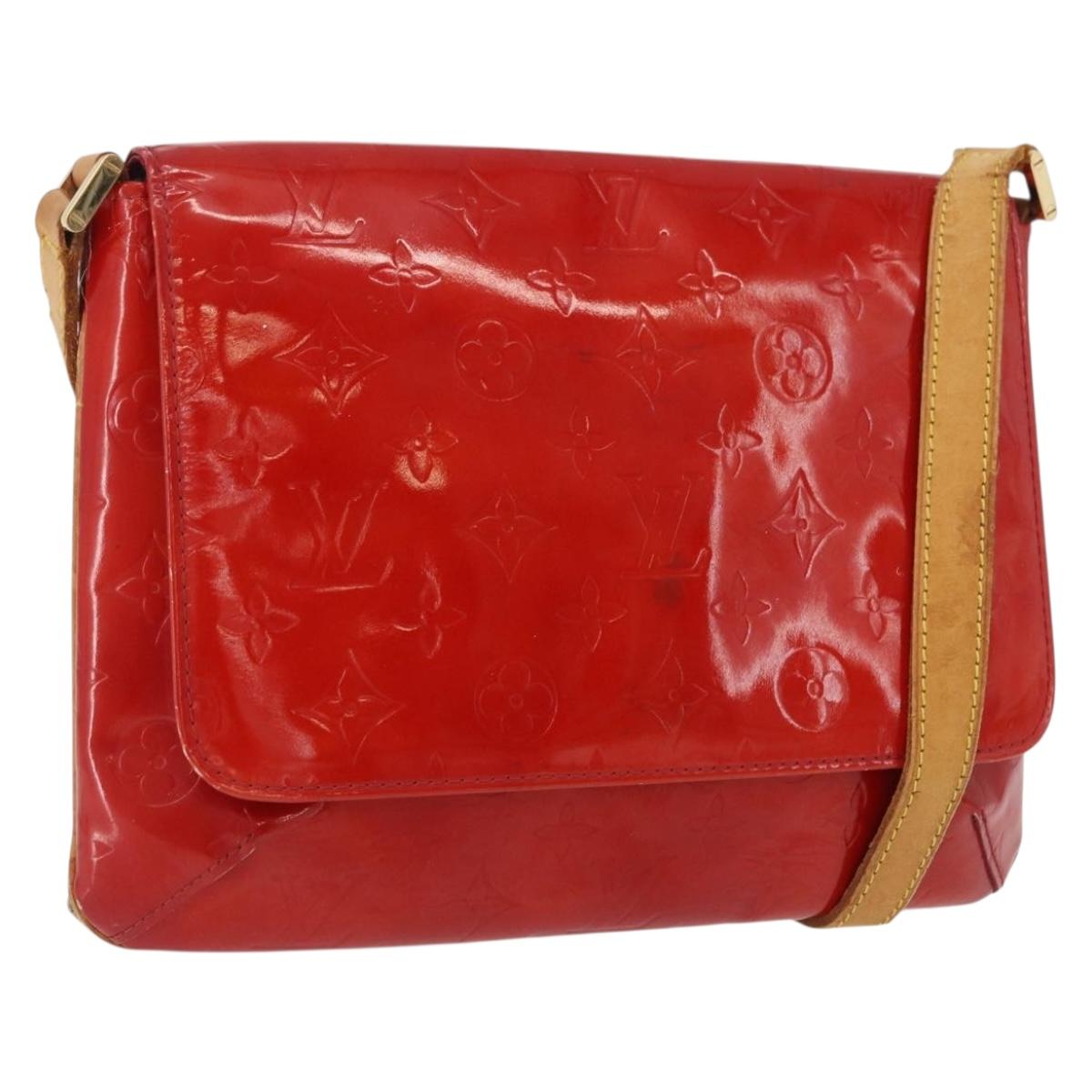 LOUIS VUITTON Monogram Vernis Thompson Street Bag Red M91094 LV Auth bs33383