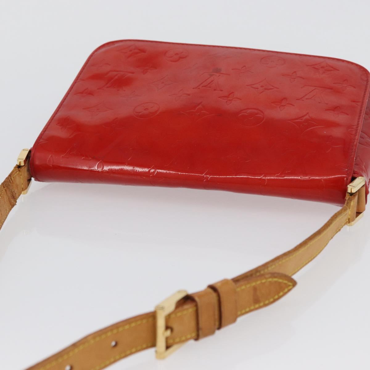 LOUIS VUITTON Monogram Vernis Thompson Street Bag Red M91094 LV Auth bs33383