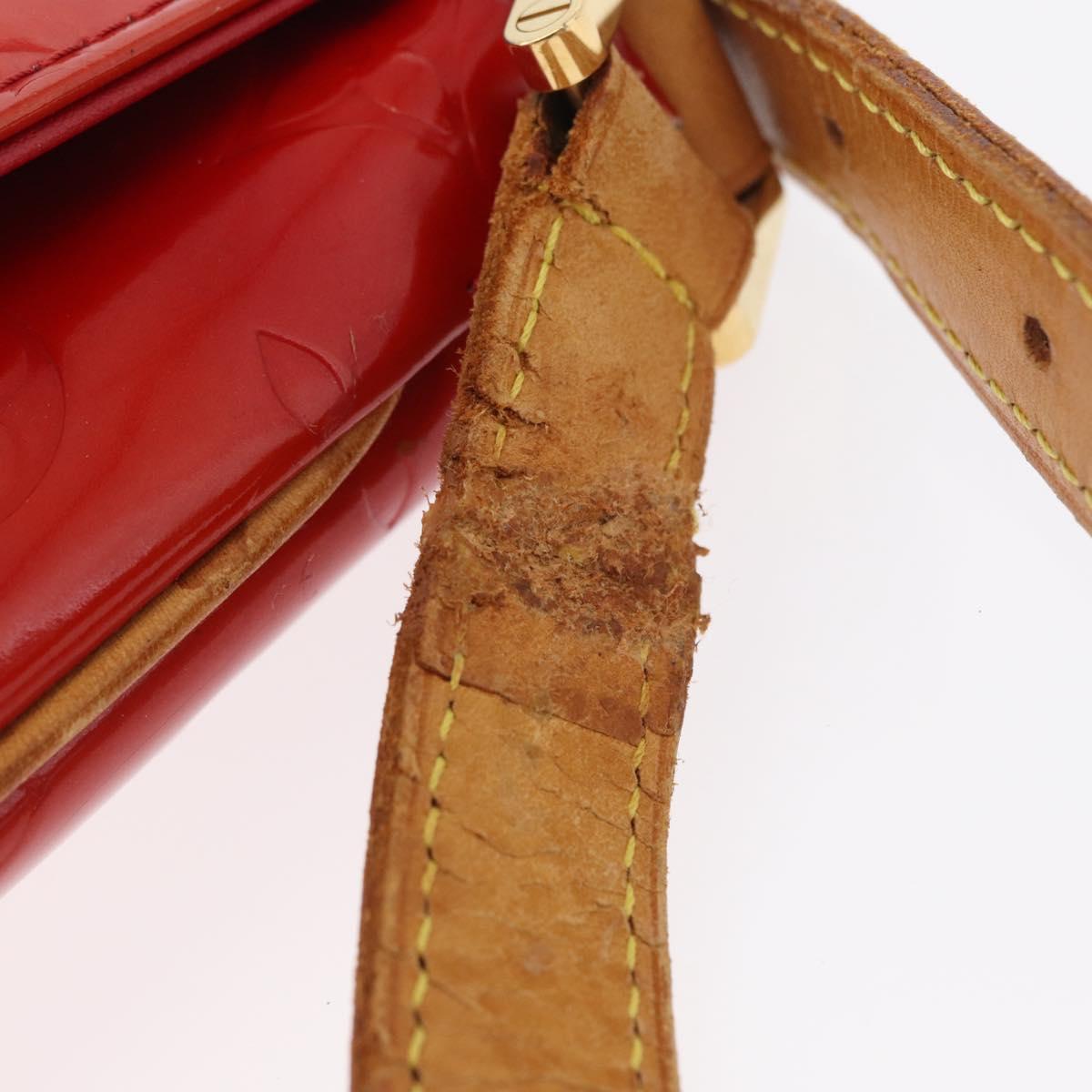 LOUIS VUITTON Monogram Vernis Thompson Street Bag Red M91094 LV Auth bs33383