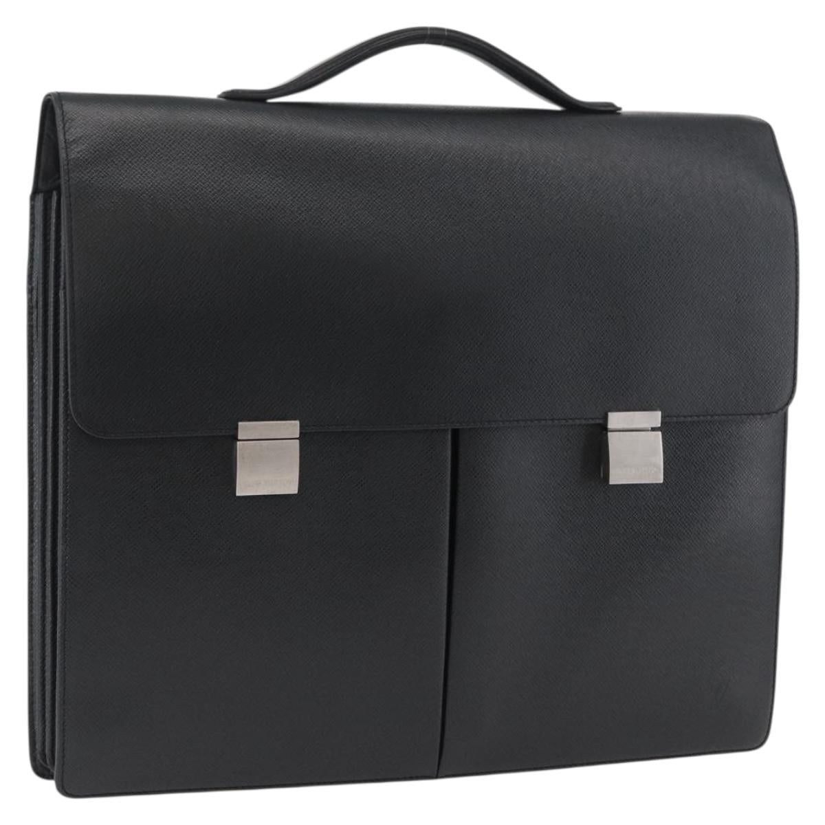 LOUIS VUITTON Taiga Serviette Kazan Business Bag Ardoise M30802 LV Auth bs33385