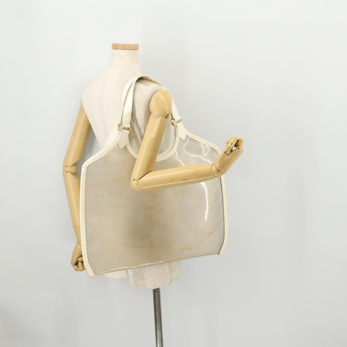 LOUIS VUITTON Epi Plage Via Bag Vinyl Leather Clear White M92153 LV Auth bs33391