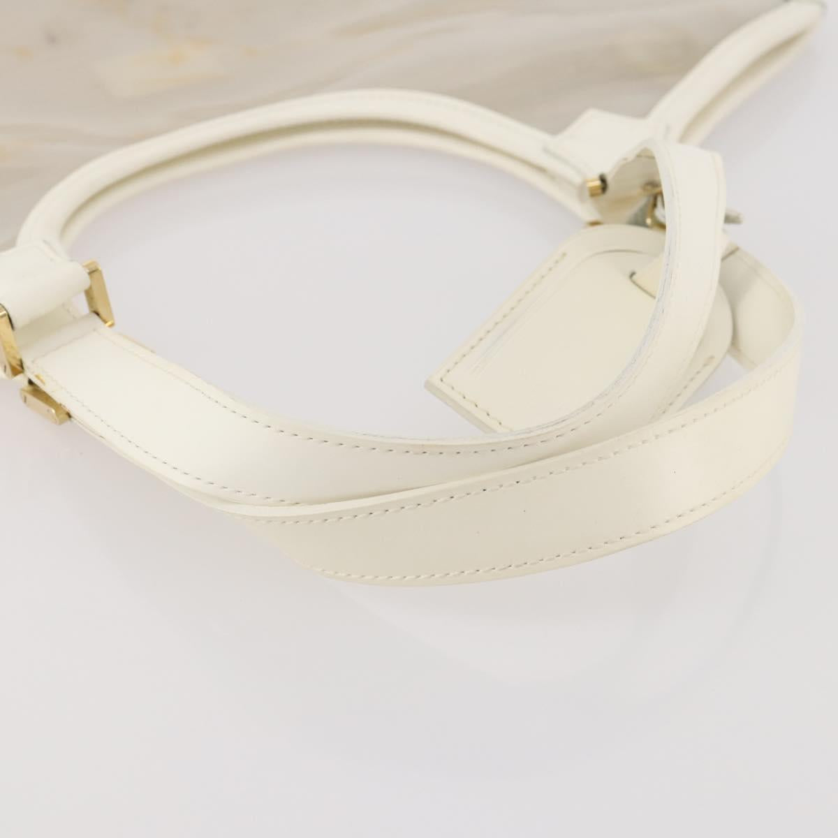 LOUIS VUITTON Epi Plage Via Bag Vinyl Leather Clear White M92153 LV Auth bs33391