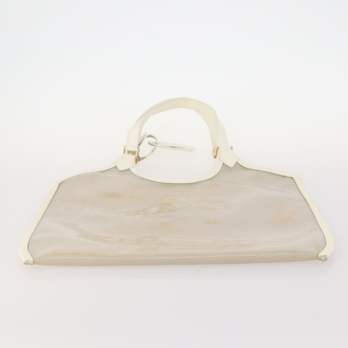 LOUIS VUITTON Epi Plage Via Bag Vinyl Leather Clear White M92153 LV Auth bs33391