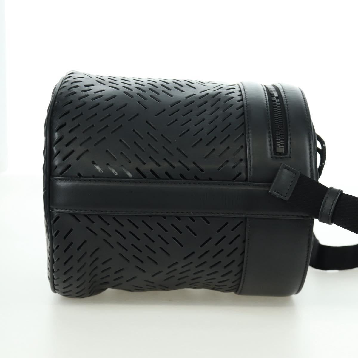 BOTTEGA VENETA Shoulder Bag Leather Black Auth bs33399V