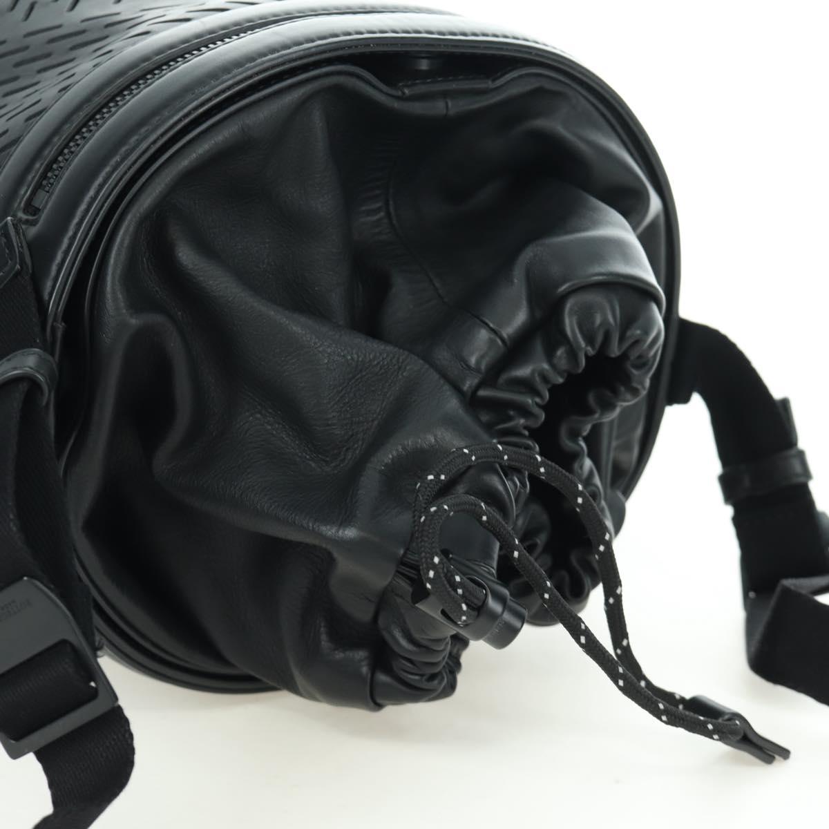 BOTTEGA VENETA Shoulder Bag Leather Black Auth bs33399V