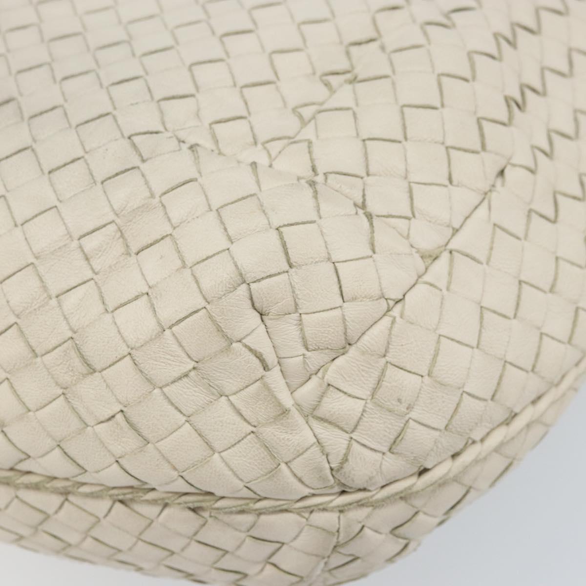 BOTTEGA VENETA INTRECCIATO Hobo Hand Bag Leather White Auth bs33401