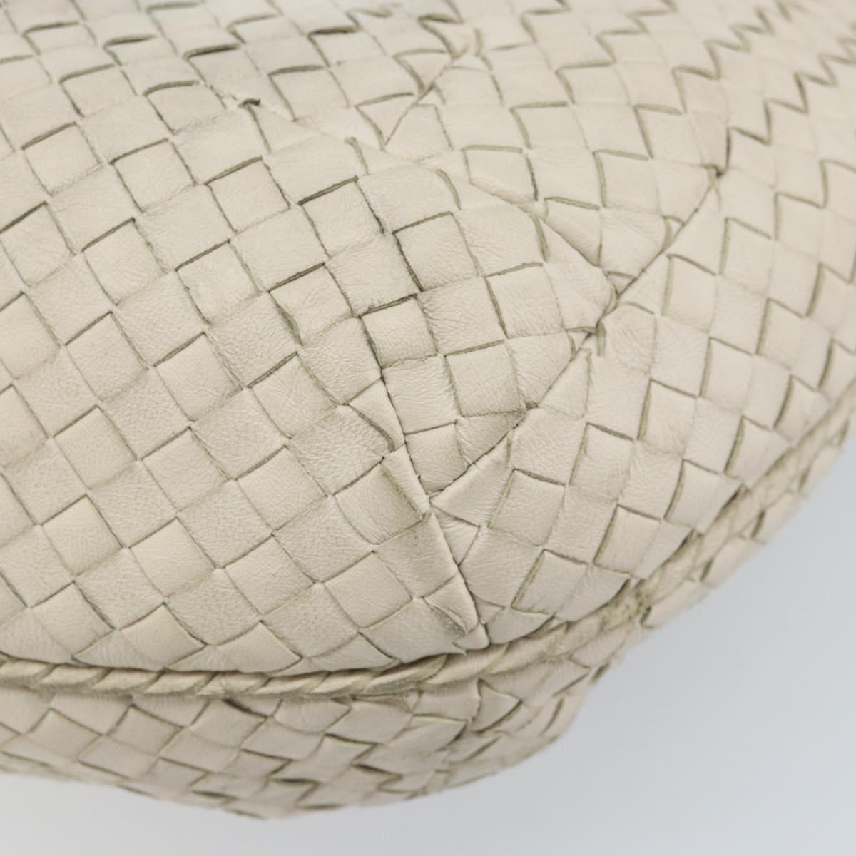 BOTTEGA VENETA INTRECCIATO Hobo Hand Bag Leather White Auth bs33401