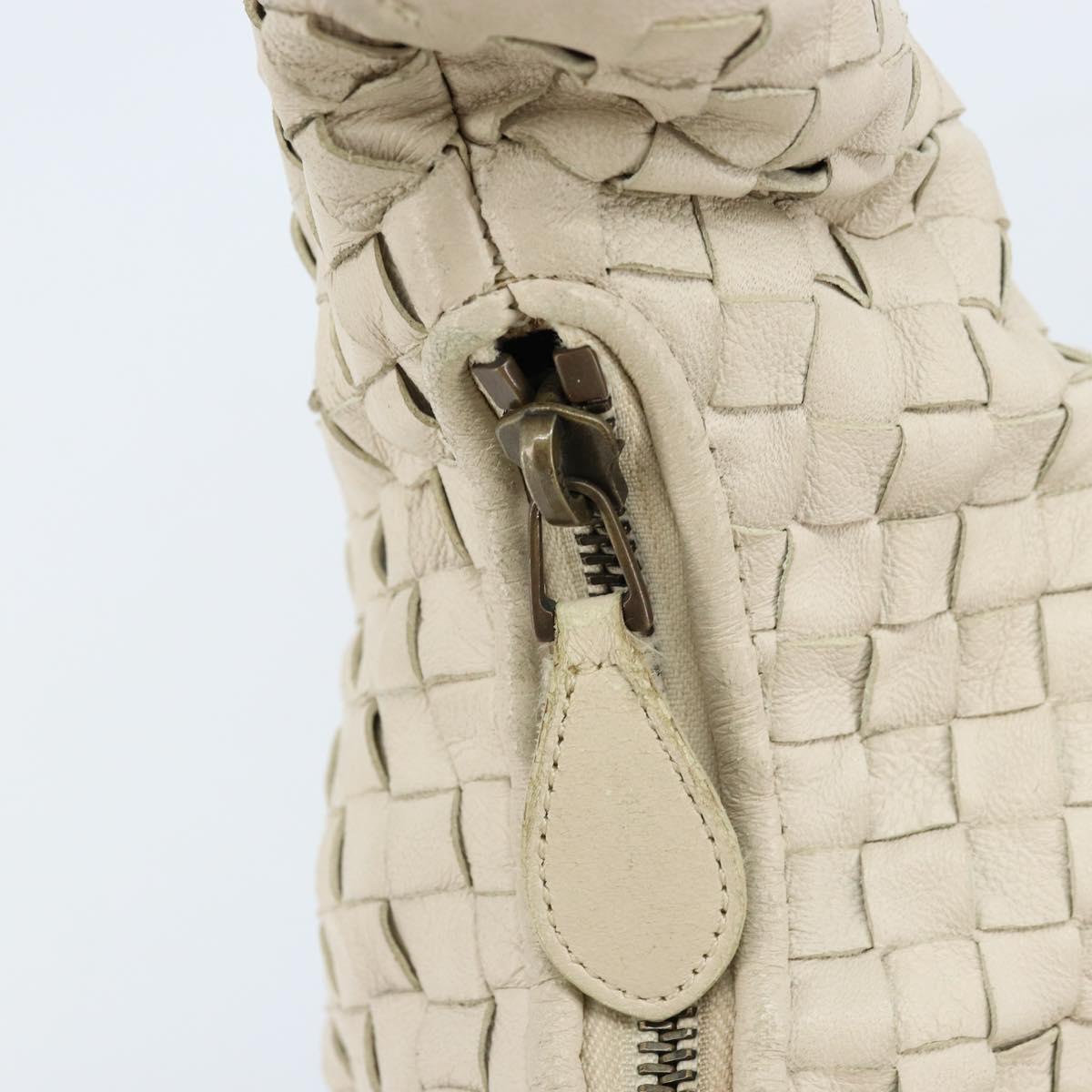BOTTEGA VENETA INTRECCIATO Hobo Hand Bag Leather White Auth bs33401