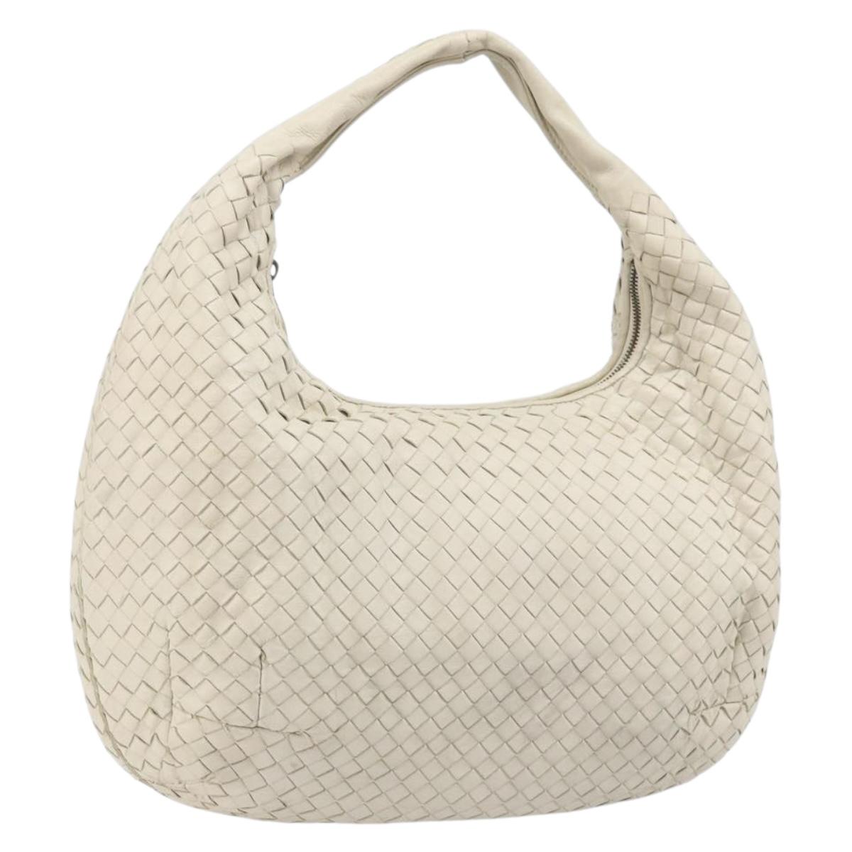BOTTEGA VENETA INTRECCIATO Hobo Hand Bag Leather White Auth bs33401