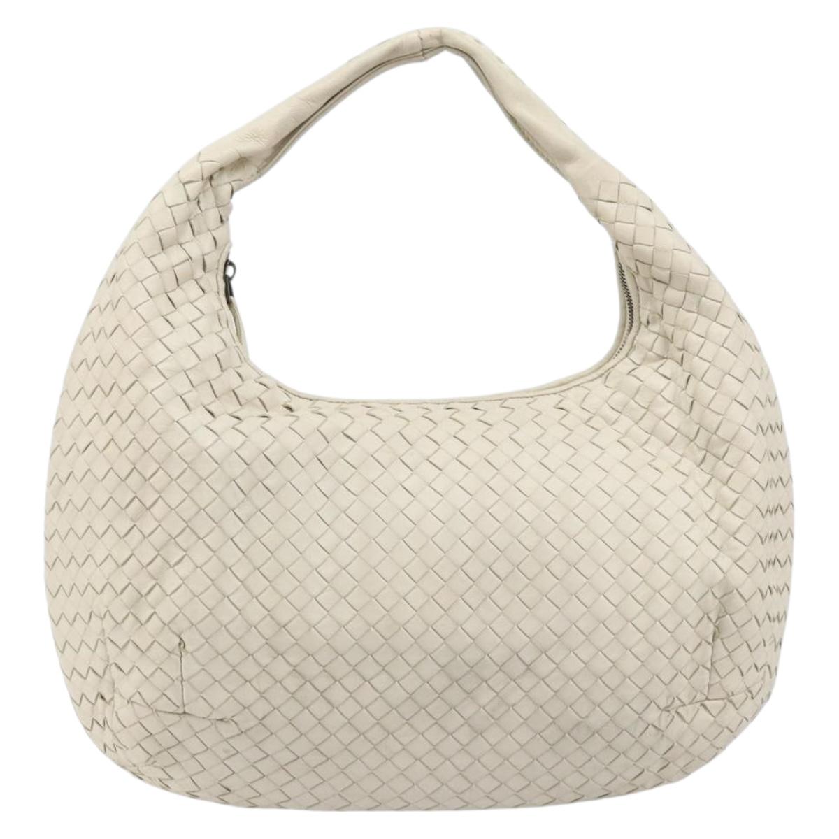 BOTTEGA VENETA INTRECCIATO Hobo Hand Bag Leather White Auth bs33401