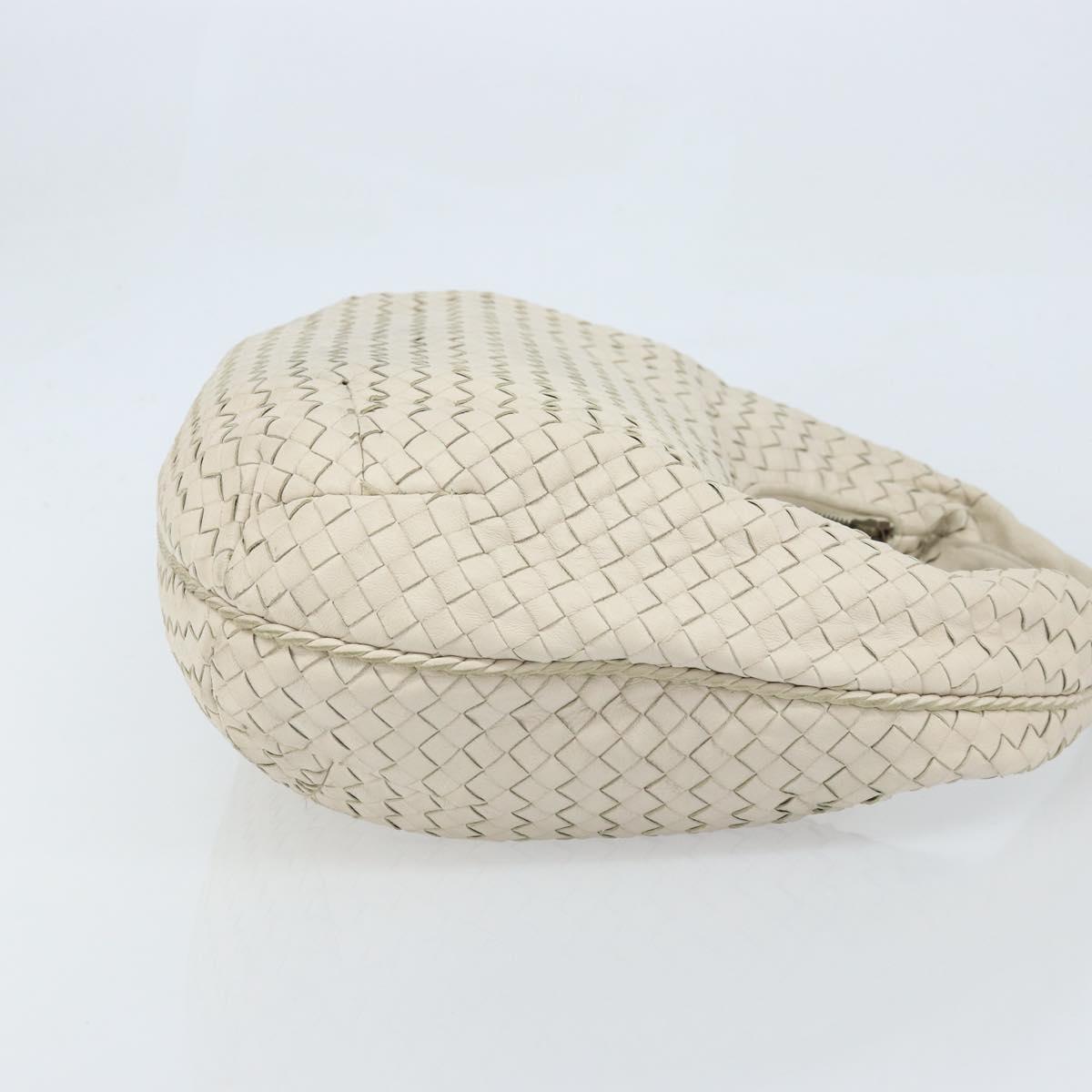 BOTTEGA VENETA INTRECCIATO Hobo Hand Bag Leather White Auth bs33401